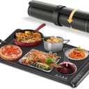 Food Warming Mat, Upgraded Graphene Full Surface Heating Foldable Heater Food Pad, Compact Silicone Materials, 6 Heat Settings, Multifunctional Food Warmers for Parties Buffet, Daily Life Use (1)