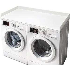 Gashell Washer Dryer Countertop, 27.5" x 58" Bamboo Washer and Dryer Countertop for Laundry Room Organization(White), Plus