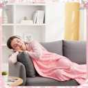 Moukeren 48 Pcs Christmas Snowflake Throw Blanket Bulk, 59 x 47 Inch Xmas Winter Throw Blanket Christmas Warm Soft Cozy Fleece for Home Bedding Couch Chair Gift (Pink)