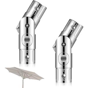 2 Pcs Patio Umbrella Pole Replacement Parts Outdoor, Fits for 1.5 Inches Diameter, Wear Resistant Push-Button Tilt Adjustment Metal Parasol Mounting Bracket Accessories for Yard Deck Balcony Garden