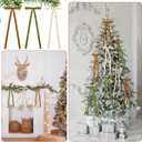 36 Pcs Large Velvet Bows for Christmas Tree 6 X16'', 3/4'' Wide Brown Green Cream Velvet Christmas Bow Ribbon Neutral Xmas Tree Ornament for Holiday Home Decor Wreath Door Garland Rustic Crafts