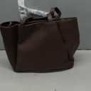 Work Tote Bags for Women 15.6 Inch - Laptop Tote Bag with Zip Compartments - Large PU Leather Office Purse Computer Briefcase - Chocolate Brown