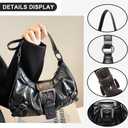 Women Y2k Trendy Shoulder Bag Small Cute Hobo Bag Top Handle Clutch Purse Buckle Punk Handbag