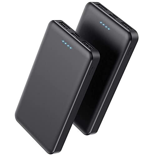 [1Pack]Portable Charger Power Bank 10000mAh,Ultra Slim Portable Phone Charger with USB C Input & 2 Output Backup Charging External Battery Pack Compatible with iPhone 16/15/14/13/12,Android Phone etc