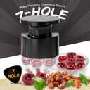 7-Hole Cherry Pitter, Hand Push Cherry Pitter Tool Pit Remover, Must Have Cherry Seed Remover, Quickly Pitting Cherries for Cherry Jam, Pies (Black)