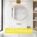 24 Inch Brass Gold LED Bar Bathroom Vanity Light,360 Rotatable Vanity Light Fixtures with Pull Chain Over Mirror,4000K Modern Bathroom Sconces Wall Lighting Picture Light