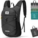 SKYSPER Foldable Hiking Backpack - 10L/15L Small Lightweight Daypack Breathable Travel Backpacks (Black)