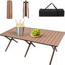 Camping Table High Load Bearing Metal Folding Portable Picnic Table for Outdoor BBQ Beach, 26 x 7.09 x 7.09 inches