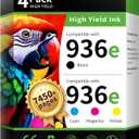 Skydo 936e Ink Cartridges Combo Pack Replacement for HP 936XL Ink Cartridges Work with HP OfficeJet 9122e Pro 9120 9120e 9125 9125e 9128e 9135e 9110b 9120b 9130b 9730e 9730 Printers4-Pack