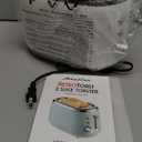 MELLERHOME Retro Toaster 2 Slice, 7 Browning Levels, 3 Functions (Reheat, Defrost, Cancel), Stainless Steel Features, Removable Crumb Tray, Under Base Cord Storage, White Toaster Kitchen Appliances