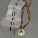 COCHIE Metal Graduation Medal with Graduation Honor Stole Sash, Grad Award Medals with Lightweight Neck Ribbon, Grad Gift Party Favor Supplies (Preschool Bear)