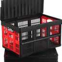 Collapsible Storage Bins,Collapsible Crates Basket | for Storage, Plastic Stackable Containers Heavy Duty Folding Crates