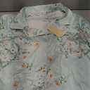 Ekouaer Nightgowns for Women Button Down Sleep Shirts Short Sleeve Night Shirts V Neck Sleepwear Boyfriend Pajama Dress (Large, Light Green Floral)