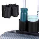 Universal Luggage Travel Cup Holder, Luggage Cup Holder for Suitcases Free Hand Drink Carrier Carry on Beverage CupHolder Attachment, Luggages Cups Caddy Gifts for Travelers Flight Attendants (Black)