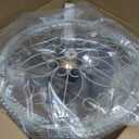20" Low Profile Ceiling Fan with Lights, Handmade Antique Vintage Silver, Crystal Rustic Caged Industrial Flush Mount Ceiling Fan with Light for Bedroom/Kitchen/Living Room