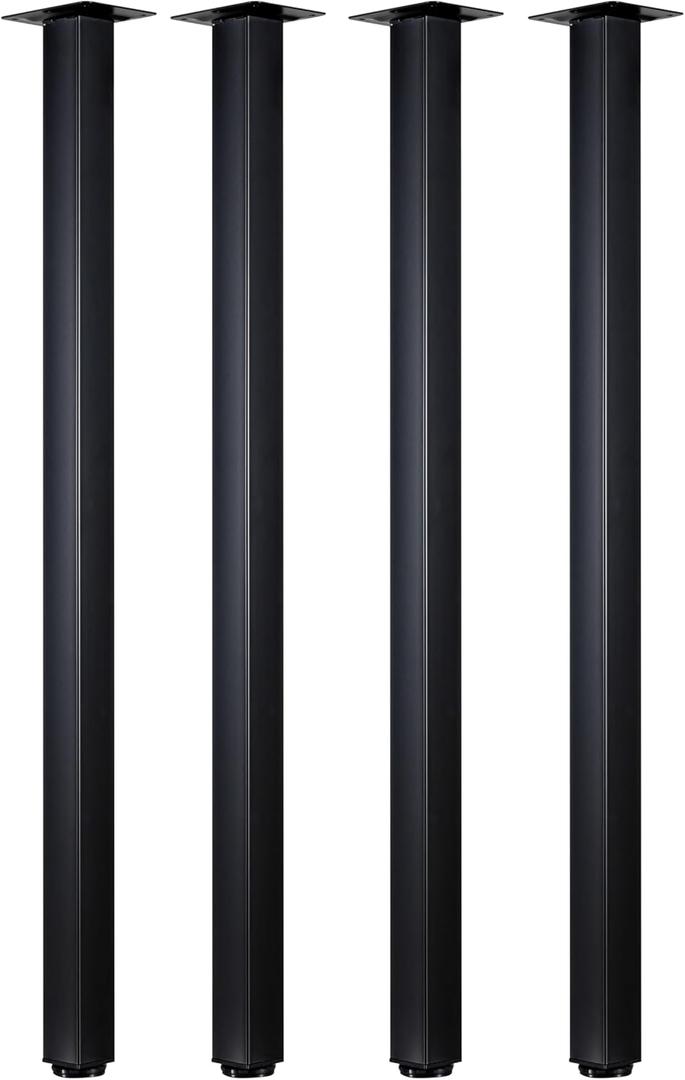 LCSDLHLSY Table Legs 36 inch,Heavy Duty Furniture Legs,Adjustable Square Desk Legs for DIY Computer Desks,Coffee Desks,Dining Table,Set of 4, with Floor Protector.
