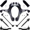 AUQDD 10Pc Front End Suspension Kit Fit For 2012-2015 Ho-nda Civic /13-15 Ac-ura ILX, 2 Lower Control Arm w/Ball Joint 2 Sway Bar Link 4 Outer & Inner Tie Rod End (# 520-695 K750605 EV800906 ES800912)