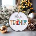 Last Minuter Thank You Teacher Gift - End of Year Teacher Appreciation Christmas Ornament, Holiday Keepsake Present (T19)