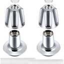 Enhon Bathtub and Shower 2 Handle Remodel Trim Kit Compatible with Pfister Verve Tub Shower, Bathtub Faucet Knob Replacement Include 1 Hot 1 Cold 2 Flanges (Polished Chrome) - Amazon.com