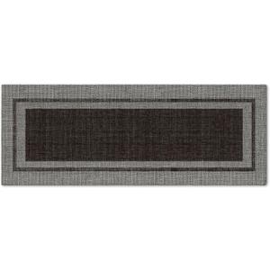 Artoid Mode Black Absorbent Rectangle Non-Skid Doormat, Home Mats Non Slip Washable Natural Rubber Back Door Mat Floor Mat for 17x47 Inch
