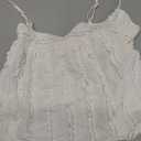 Women's Lace Trim Peplum Camisole Top Spaghetti Strap Ruched Going Out Tops (Large, Apricot)