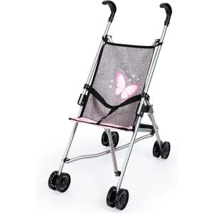 Bayer Doll Umbrella Stroller for Toddlers Foldable Grey 18-Inch, Easy Storage Lightweight Portable