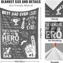 Birthday Gifts for Dad from Daughter & Son - Best Dad Ever Blanket - Christmas Fathers Day Valentines Day Birthday Gifts for Dads Who Have Everything - to My Hero Dad's Blanket 50"x60" Grey