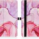 2 x Universal Case for 9inch 10inch Tablet, Stand Folio, Protective Cover, with Adjustable Fixing Silicon Band and Stand, Marble Pink