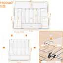 Yieach Clear Large Expandable Silverware Organizer and Kitchen Utensil Drawer Organizer,Plastic Adjustable Silverware Tray for Drawer Cutlery,Spatula,Tools,Flatware Organizers,Fork and Spoon Holder