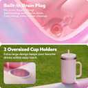 SLOOSH Inflatable Tanning Pool Lounger Float, 70" x 46" Pool Floats Adult with Pillow, 4 in 1 Suntan Tub Raft Floatie,Sunbathing Bed Lounge for Water Blow Up Ball Pit Party Gifts