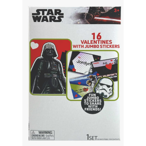 2pcs Star Wars 16 Valentines with Jumbo Stickers 