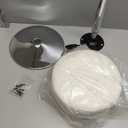 IBUYKE Height Adjustable 360Swivel Vanity Stool, Tufted Round Vanity Chair for Makeup Room, Faux Leather Vanity Stool for Bathroom, Living Room, Modern Ottoman, White WBD025W