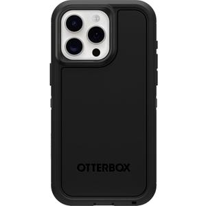 OtterBox iPhone 15 Pro MAX (Only) Defender Series XT Case - Black, screenless, Rugged, Snaps to MagSafe, Lanyard Attachment