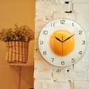 12 Inch Kitchen Wall Clock, Fried Egg Poached Egg Wall Clock Silent Non Ticking Quartz Egg Yolk Clock Round Analog Wall Watch Breakfast Food Dining Hall Canteen Restaurant Cafe Wall Art