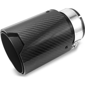 Carbon Fiber Exhaust Tips 3" Inlet 4"Outlet, Universal Tailpipe 3 Inch Exhaust Muffler Tip (Black) (1)