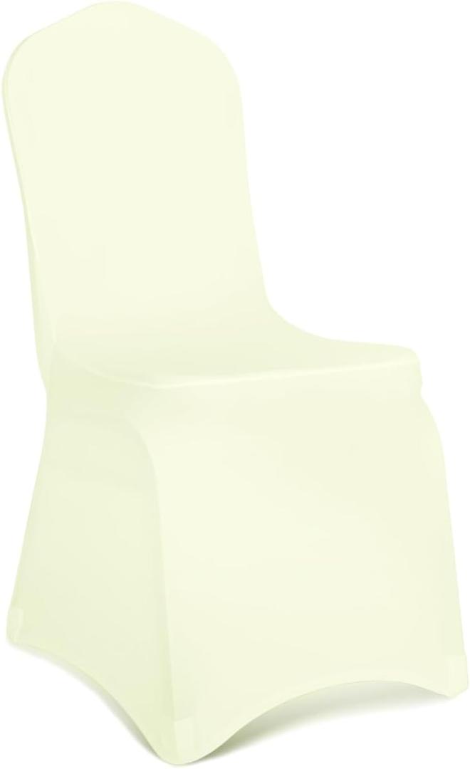 Babenest Spandex Chair Covers Upgraded Universal Stretch Washable Fitted Dining Room Chair Slipcovers Protector for Wedding, Holidays, Banquet, Party, Celebration (10, Beige)