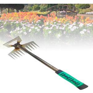 Upgraded 11 Tines Gardening Hand Weeder, New Weeding Artifact Household Uprooting Tool, Multifunctional Digging and Shoveling Manual Rake for Garden Vegetable Plot and Yard