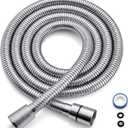 G-Promise 70 Inch Stainless Steel Long Shower Hose, Flexible and Tangle-Free, for Shower and Pet Shower, Clean Bathroom Corners(Chrome)