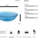 Bathroom Vessel Sink, Tempered Glass Vanity Round Bowl, Clear Blue, 16.5 x 5.5 inches