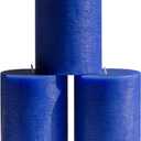 CANDWAX 3x4 inch Pillar Candles Set of 3 Unscented Dripless Rustic Blue Candles for Home Styling, Parties, Weddings, Dcor