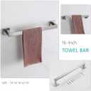 VELIMAX Premium Stainless Steel 3-Piece Bathroom Hardware Set Wall Mounted Bathroom Accessory Set - Robe Hook Toilet Paper Holder 16-Inch Towel Bar, Brushed