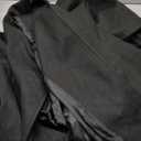 Cicy Bell Women's Pea Trench Coat Lapel Collar Long Jacket Open Front Belted Overcoat with Pockets (Medium, Black)