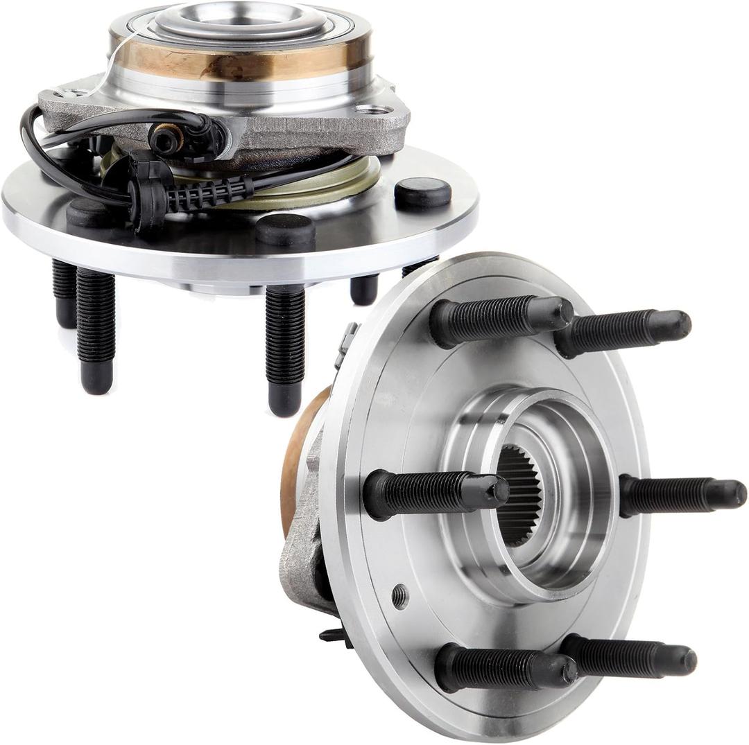 ECCPP 515096 x2 Front Wheel Hub Bearings Left Right Replacement for 4X4 4WD 6 Lug W/ABS Cadillac Escalade ESV EXT Chevy Avalanche Silverado Suburban Tahoe GMC Sierra Yukon XL 1500 07 08 09 10 11 12 13