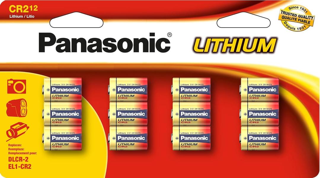 Panasonic CR2 3.0 Volt Long Lasting Lithium Batteries for Golf Rangefinders, Cameras, Flashlights and Other Devices, 7-Battery Pack