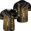 Barber Shop Baseball Jersey, Hairdresser Barber Shirts Hairstylist Shirt Gift Barbershop Scissors for Him Men Women (XXXL)