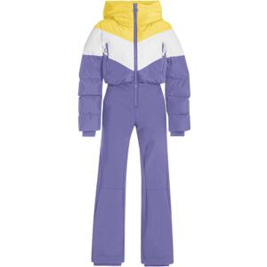 Fisoew Womens One Piece Ski Suit Warm Waterproof Snowsuits Winter Snow Jumpsuits Outdoor Sports Outerwear (M, Violet)