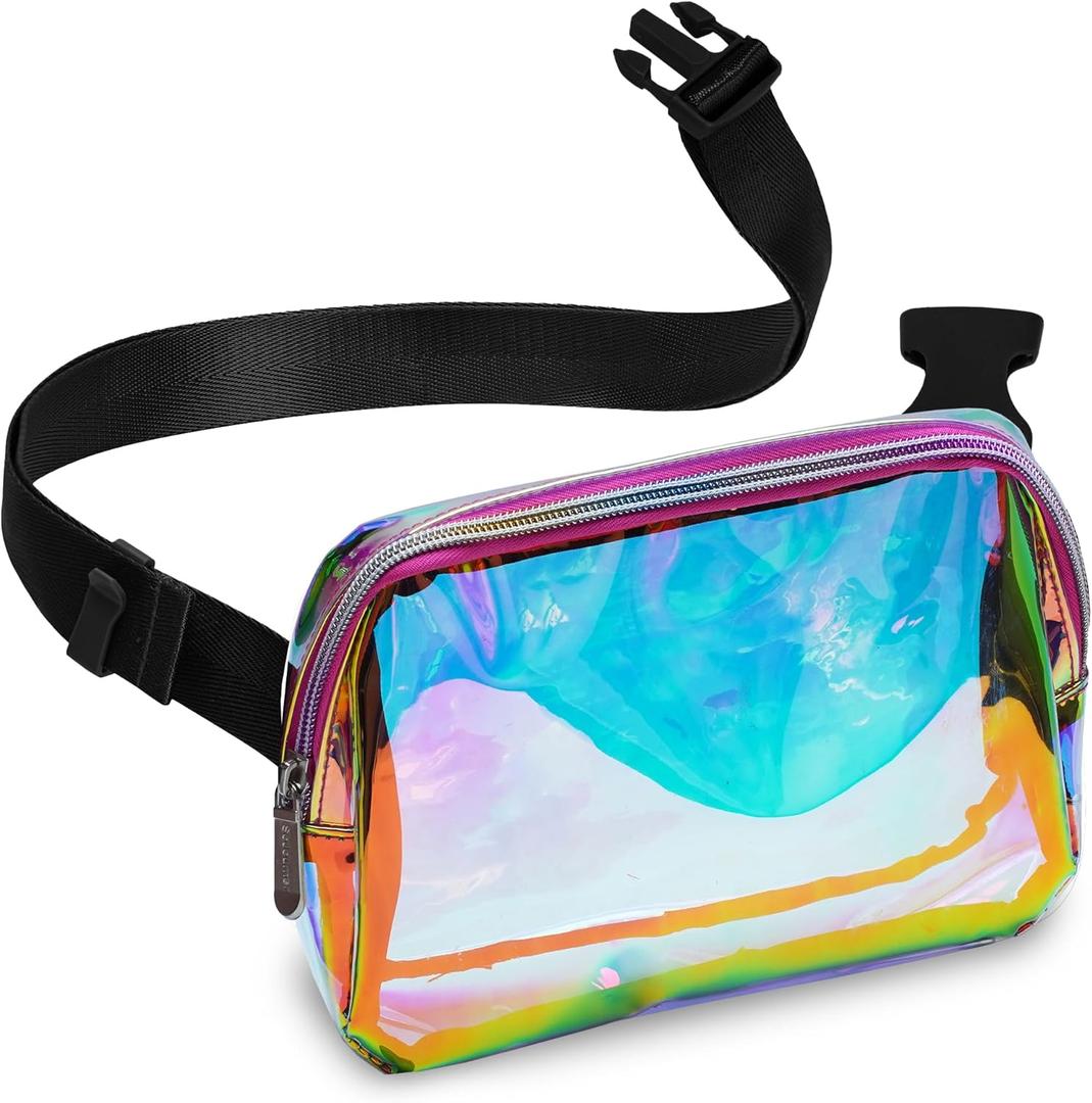 Laser Gold Pink Crossbody Belt Bag for Women – Stylish Fanny Pack, Functional and Fashion Waist Packs for Travel, Festivals, and Everyday Use