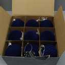 KI Store Velvet Christmas Balls Blue 25pcs Flocked Christmas Tree Ornaments Assortment for Xmas Tree Holiday Decor