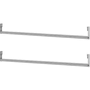 2 Pack Wire Shelving Garment Hanger Bar Wire Shelving Accessories Industrial Closet Clothes Rods for Home Retail Store(Silver,36 Inch)