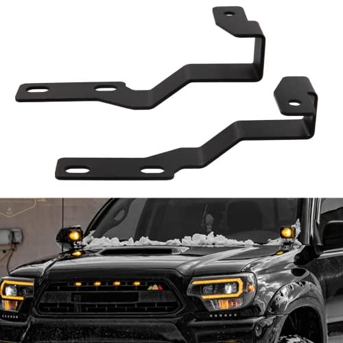 KANGIKX Ditch Hinge LED Light Brackets Hood Mount Brackets Compatible with 2nd Gen Toyota Tacoma 2005-2015 for Auxiliary Offroad LED Pod Light Work Light